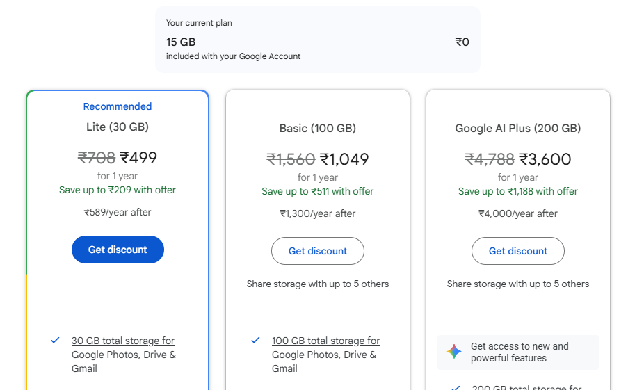 Google Drive Storage Bill